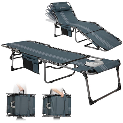 KingCamp MAGNOLIA B10 Backpack Chaise Lounge 5-Position Adjustable Recliner with Face Hole