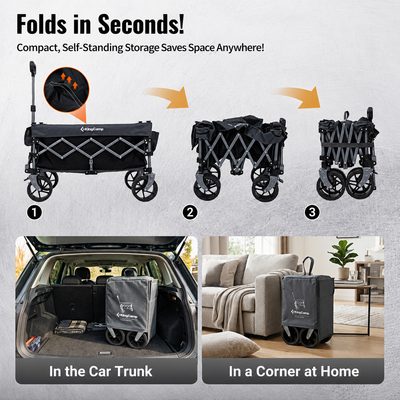 KingCamp 110L Compact Folding Wagon Cart