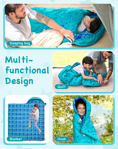 KingCamp Galaxy Zoo C 300 Kids Sleeping Bag – Adjustable Length