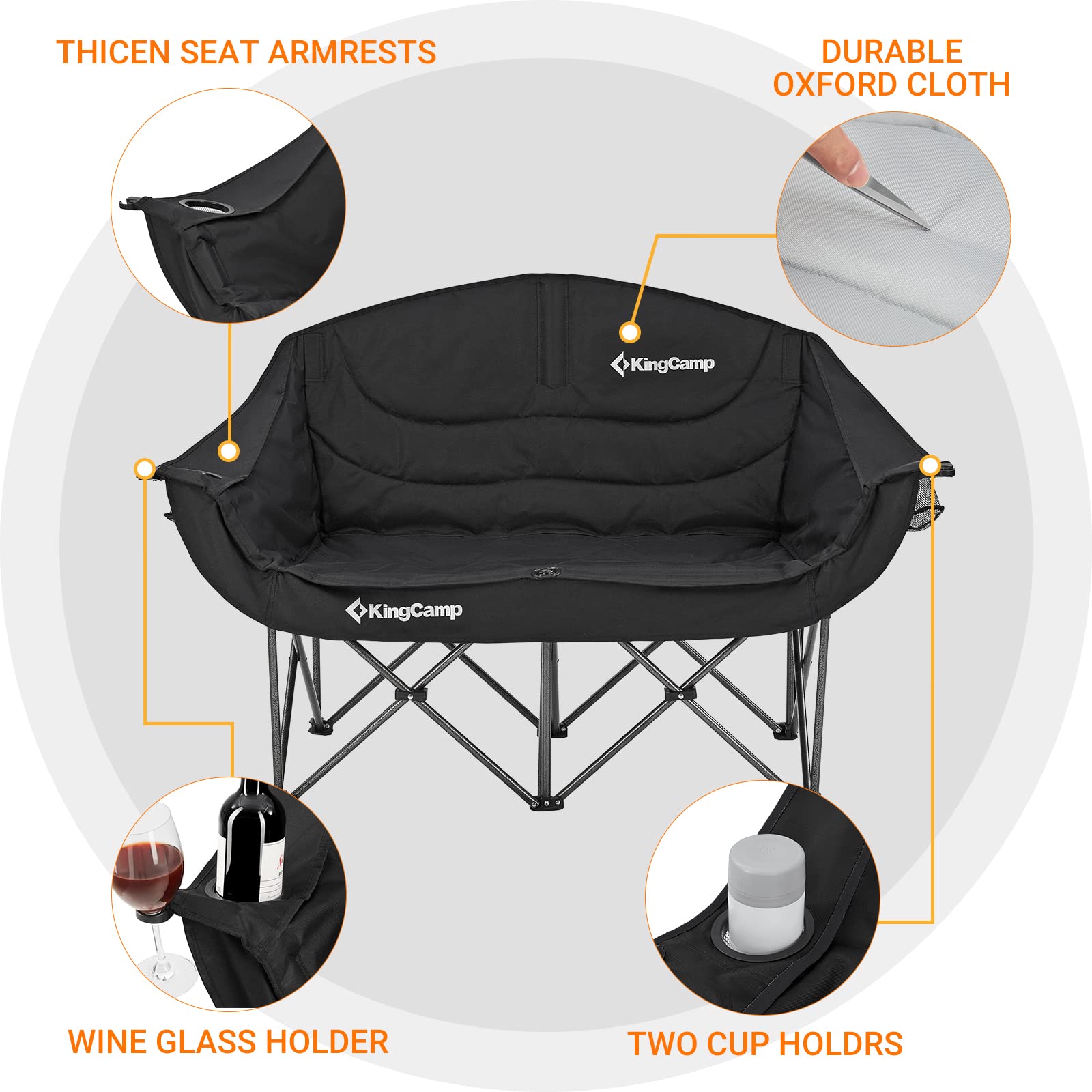 KingCamp CANNA C20 Loveseat Double Seat Chair
