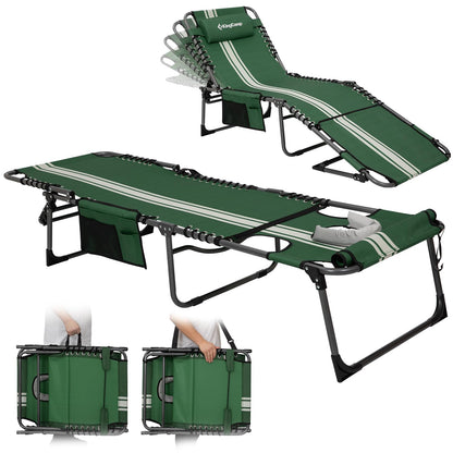KingCamp MAGNOLIA B10 Backpack Chaise Lounge 5-Position Adjustable Recliner with Face Hole