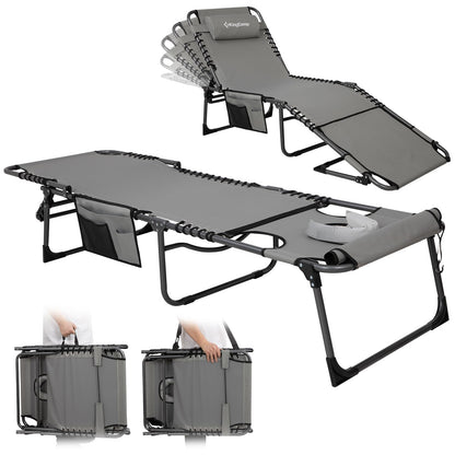 KingCamp MAGNOLIA B10 Backpack Chaise Lounge 5-Position Adjustable Recliner with Face Hole