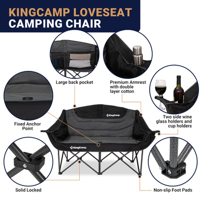 KingCamp CANNA C20 PLUS Loveseat Double Seat Chair