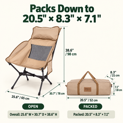 KingCamp BALSA C10 Lightweight High-Back Aluminum Chair