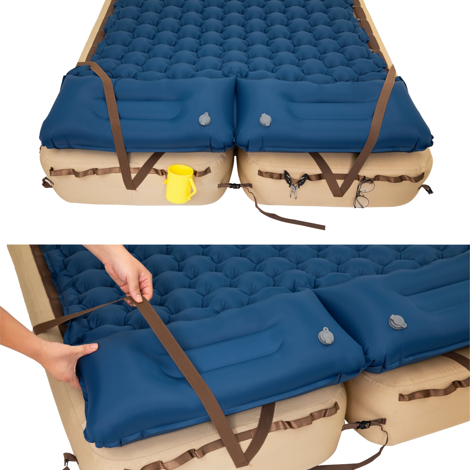 KingCamp Sleeping Bundle: 2-in-1 Air Pad & Mattress Frame Pack