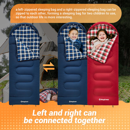 KingCamp CLOUDY 300S Kids Sleeping Bag-Envelope With Hood