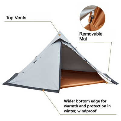 KingCamp ANIZO 320 4-Season Tipi Tent with Stove Jack