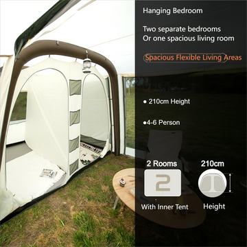 tent with separate rooms KingCamp 4-6 Person NUOVA AIR Inflatable Camping Tent – KingCamp Outdoors