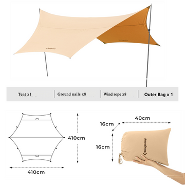 large tarp camping KingCamp Hexagonal Large Camping Tent Tarp – KingCamp Outdoors