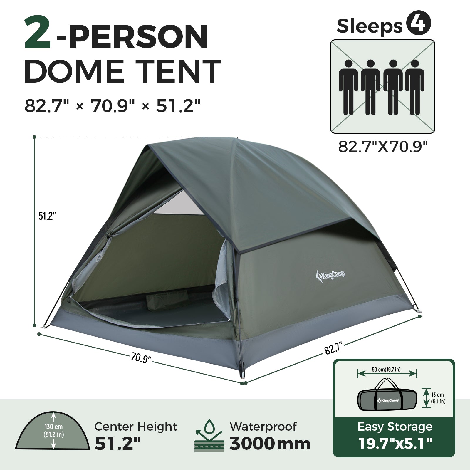 KingCamp Lightweight 2-Person Backpacking Tent