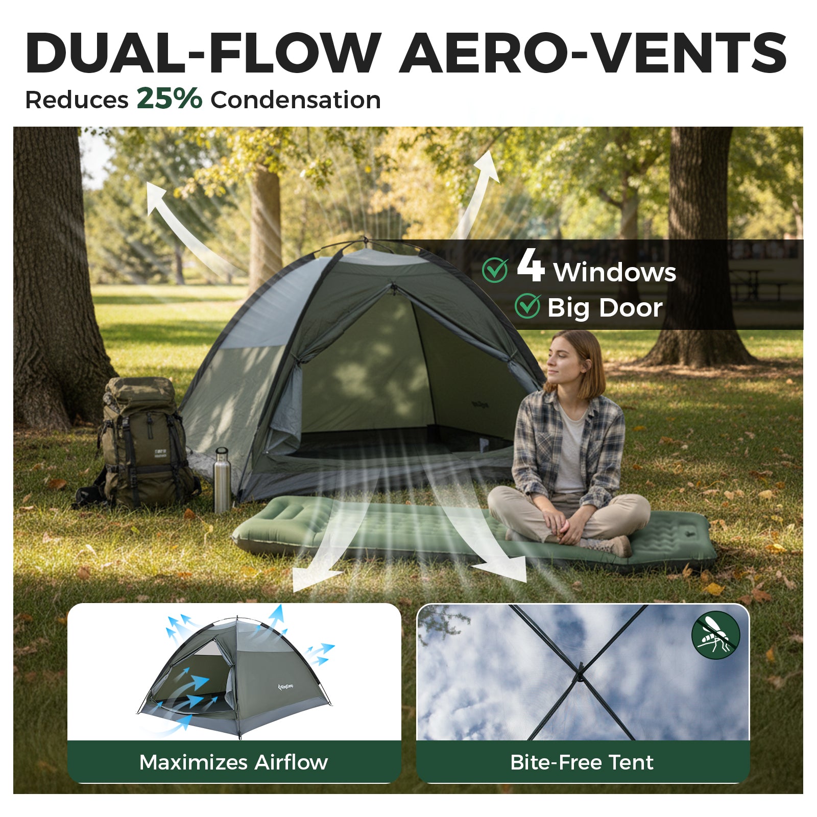 KingCamp Lightweight 2-Person Backpacking Tent