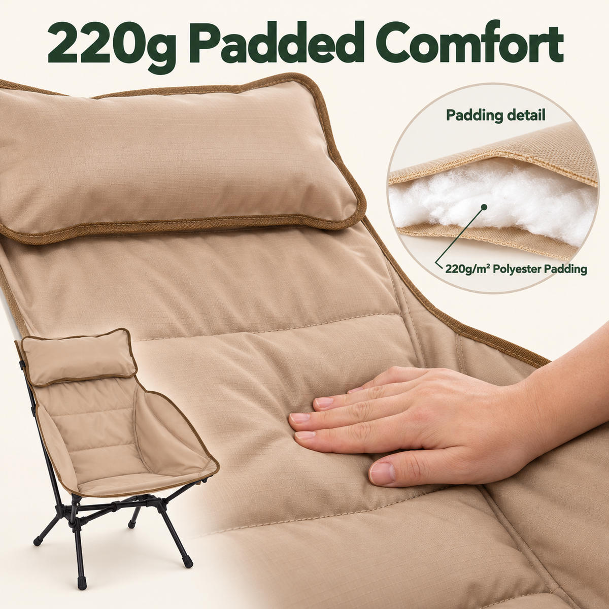 KingCamp BALSA C20 Padded High-Back Camping Chair
