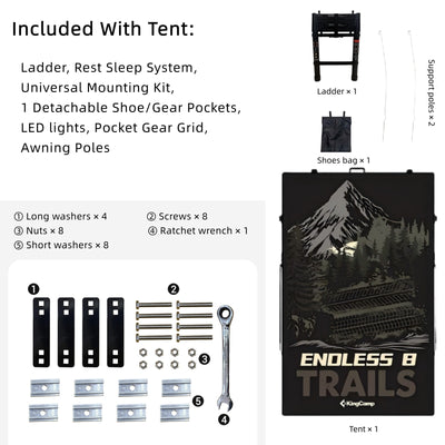 KingCamp ENDLESS 8 Aluminum Hardshell Rooftop Tent