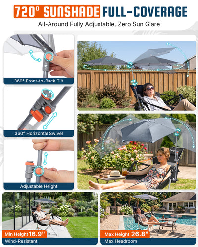KingCamp Orchid C20 Hammock Chair with Footrest & HoverShade Clip-On Umbrella Bundle