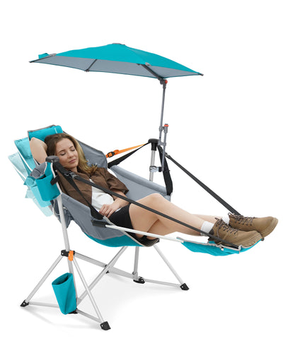 KingCamp Orchid C20 Hammock Chair with Footrest & HoverShade Clip-On Umbrella Bundle