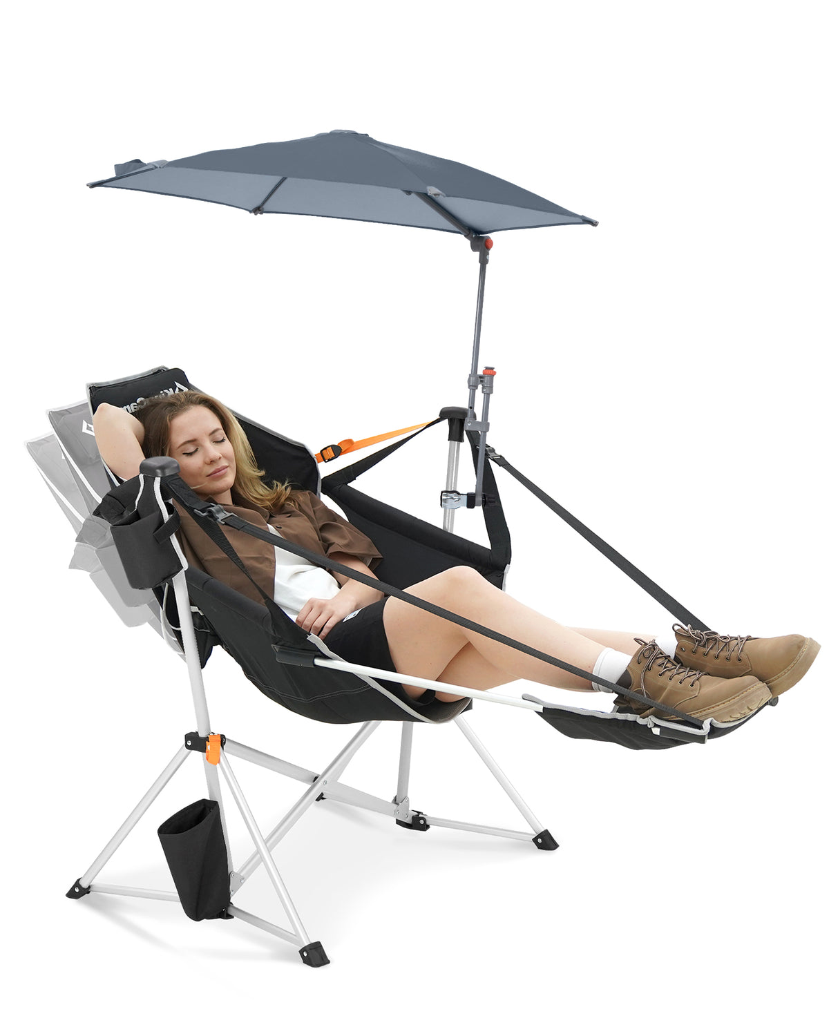 KingCamp Orchid C20 Hammock Chair with Footrest & HoverShade Clip-On Umbrella Bundle