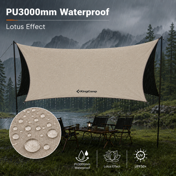 KingCamp Hexa Tarp | 100% Blackout Waterproof Heavy-duty Camping