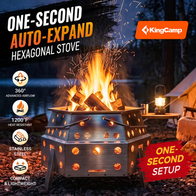 KingCamp Hexagonal Telescopic Wood-Burning Stove