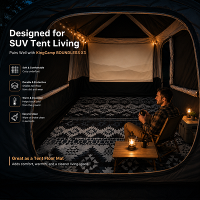 KingCamp ISIAY MAX 2.8 Extra-Large Waterproof Camping Tent Mat - Aztec Pattern