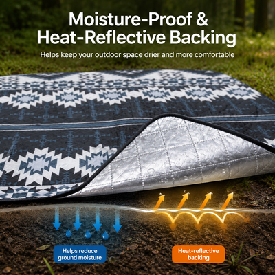 KingCamp ISIAY MAX 2.8 Extra-Large Waterproof Camping Tent Mat - Aztec Pattern