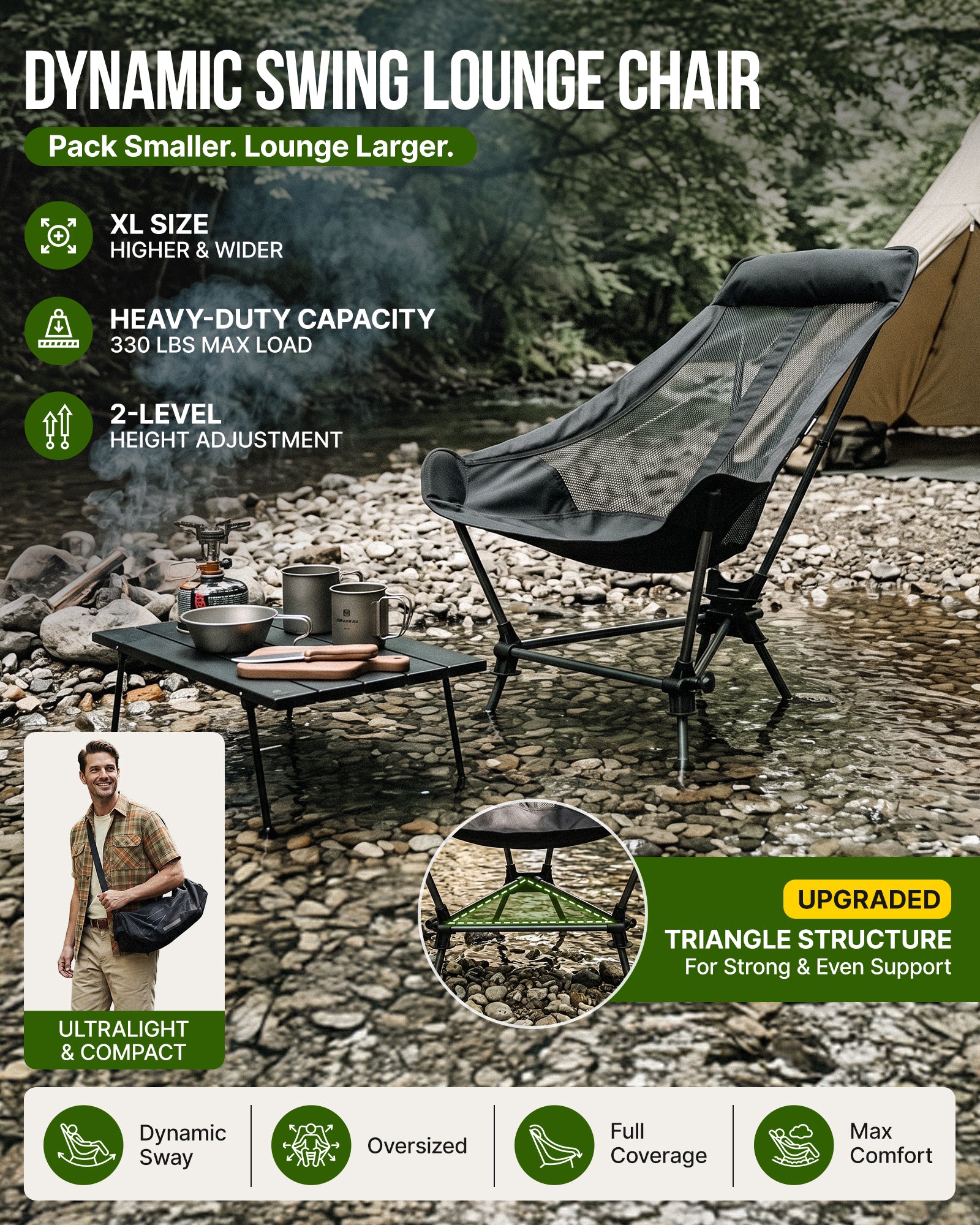 KingCamp Lightweight High Back Camping Chair