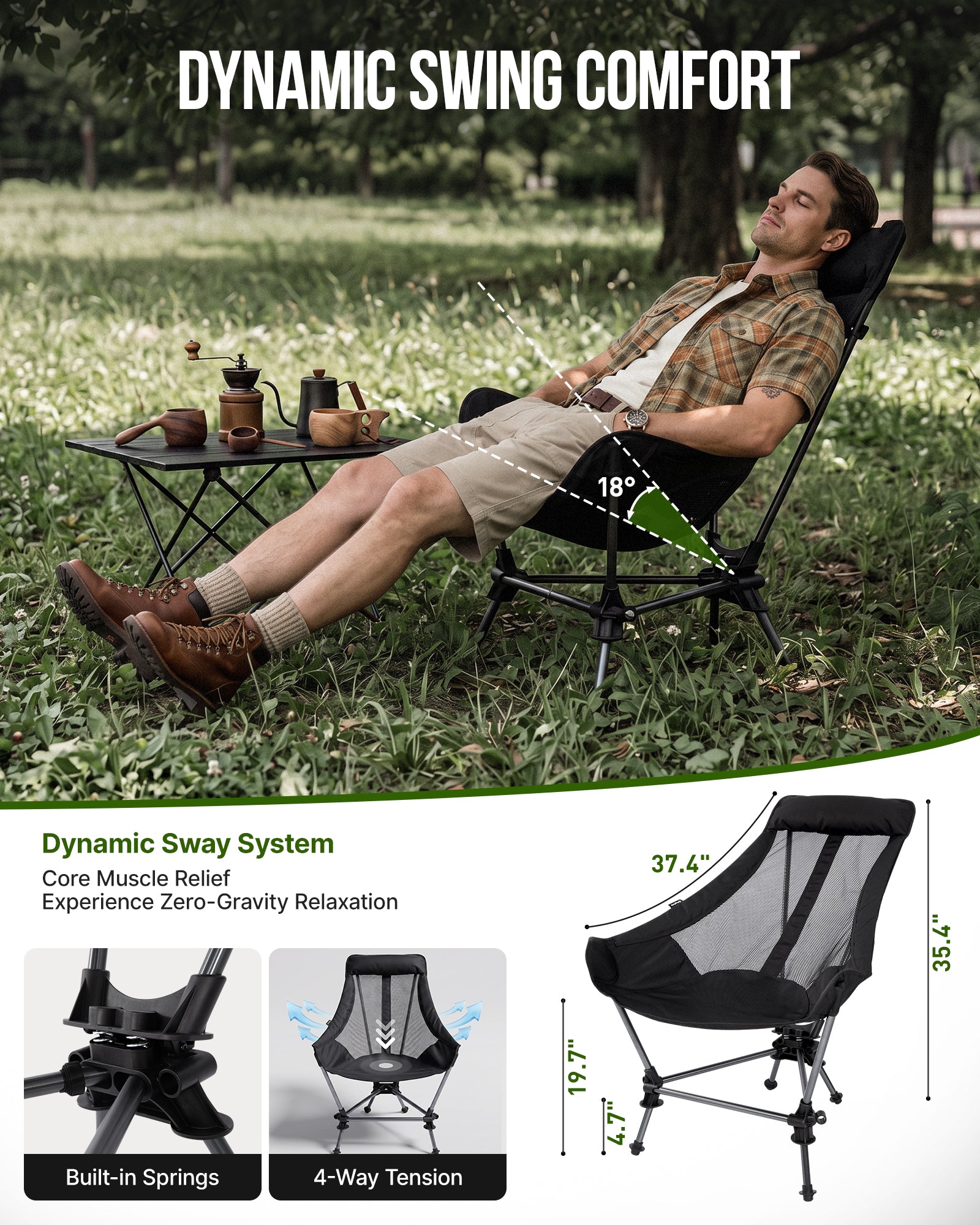 KingCamp Lightweight High Back Camping Chair