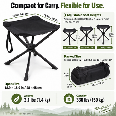 KingCamp Lightweight Swivel Camping Stool