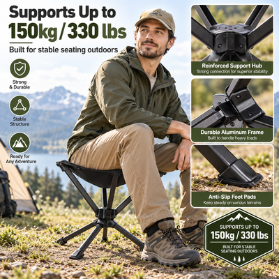 KingCamp Lightweight Swivel Camping Stool