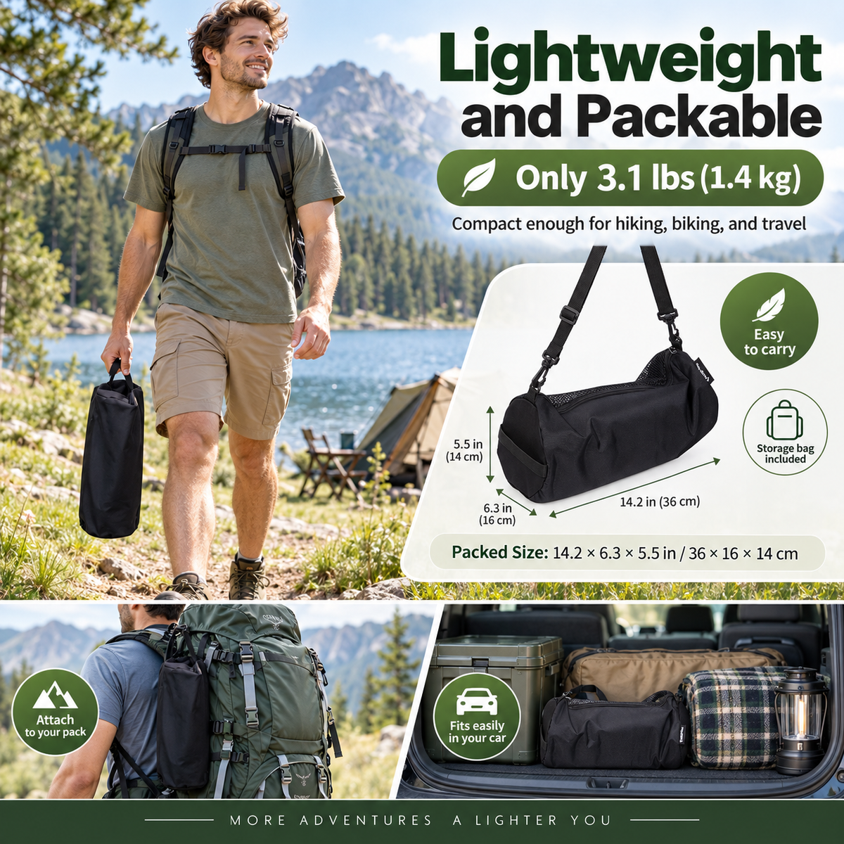 KingCamp Lightweight Swivel Camping Stool