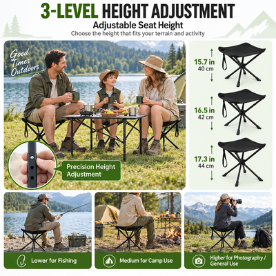 KingCamp Lightweight Swivel Camping Stool