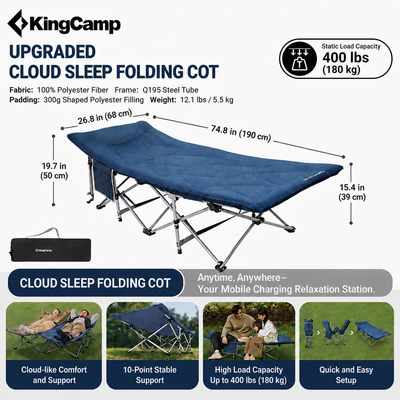 KingCamp OAK C10 PLUS Padded Camping Bed