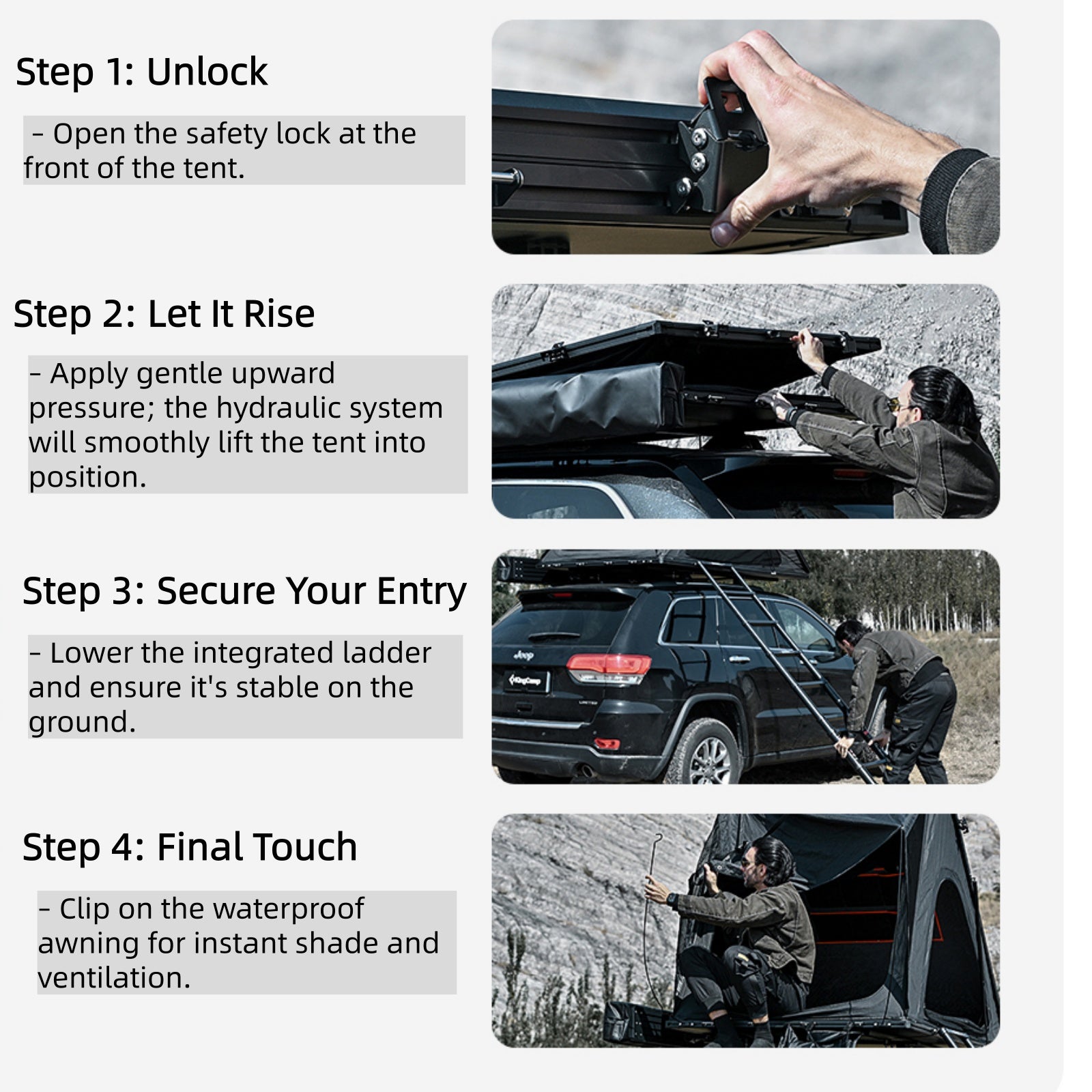 KingCamp ENDLESS 8 Aluminum Hardshell Rooftop Tent