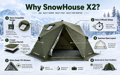 KingCamp Snowhouse X2 Insulated Instant Tent with Stove Jack