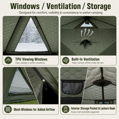KingCamp Snowhouse X2 Insulated Instant Tent with Stove Jack