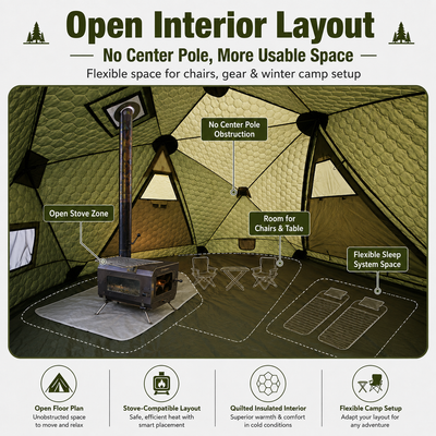 KingCamp Snowhouse X2 Insulated Instant Tent with Stove Jack