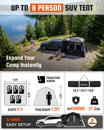 KingCamp BOUNDLESS X3 Car Camping Tent