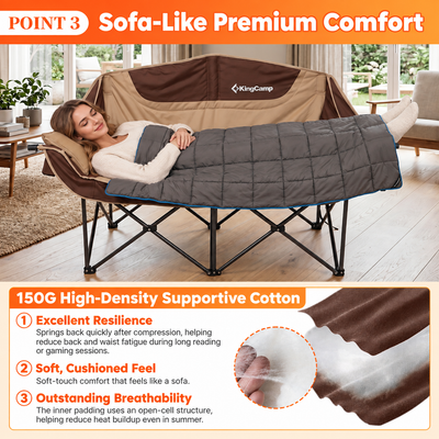 KingCamp CANNA C20 PLUS Heated Double Seat Sofa Chair