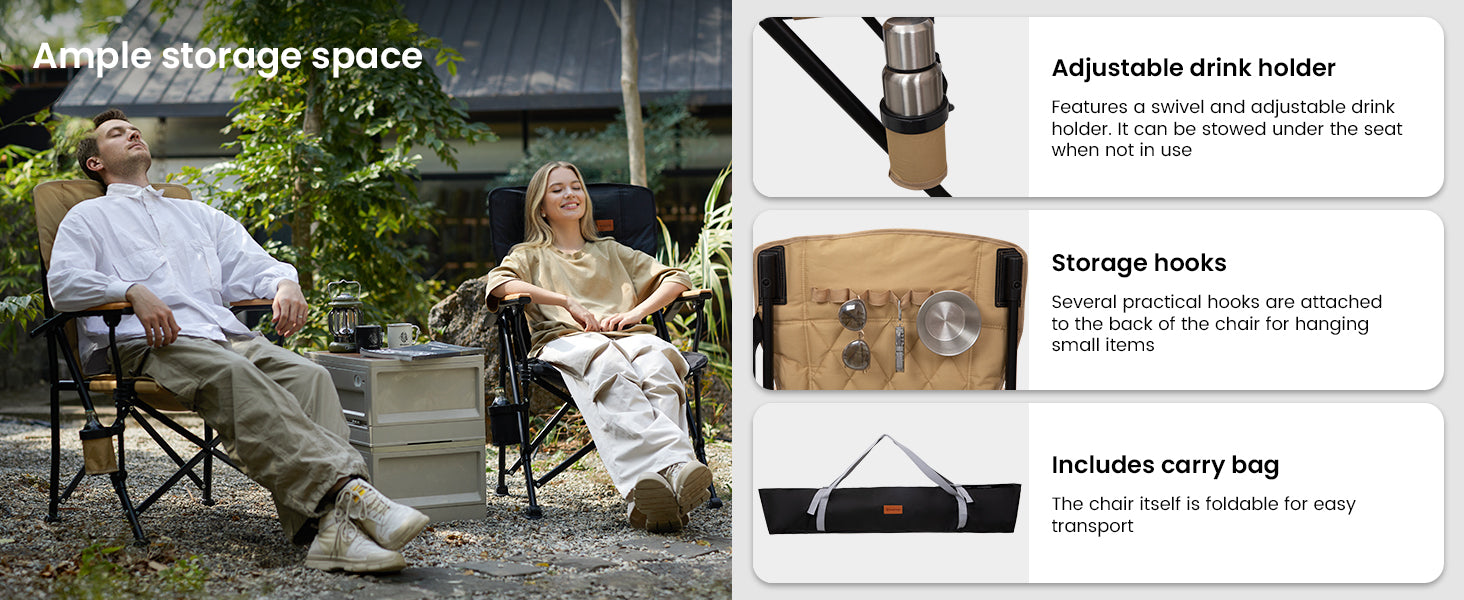 KingCamp GUAVA Padded High Back Folding Chair