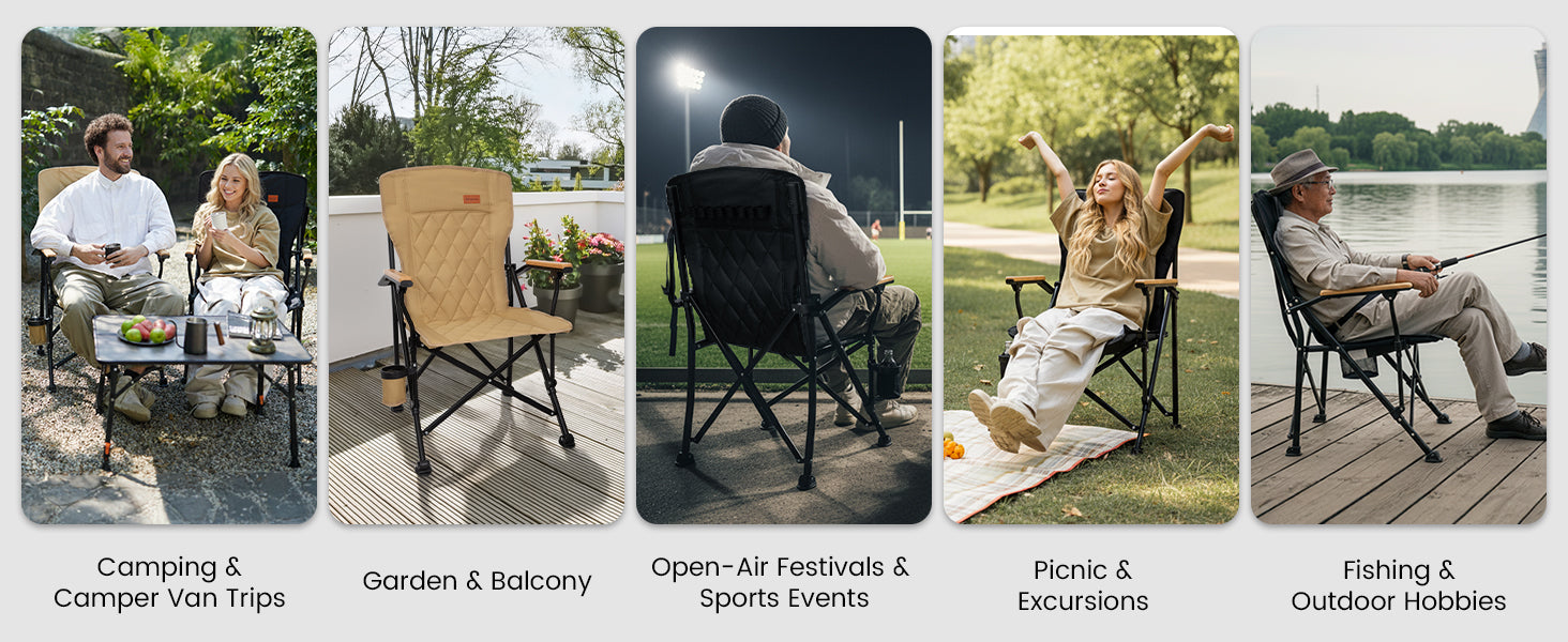 KingCamp GUAVA Padded High Back Folding Chair