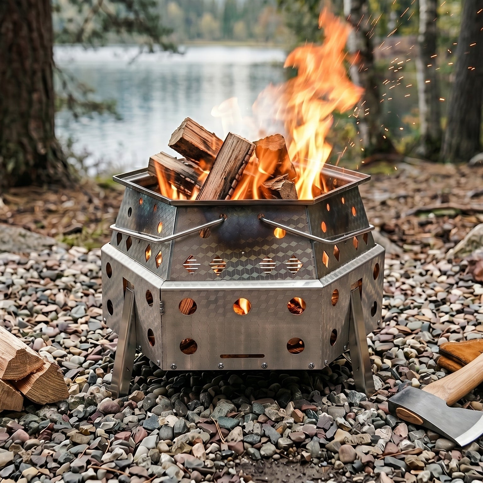 KingCamp Hexagonal Telescopic Wood-Burning Stove