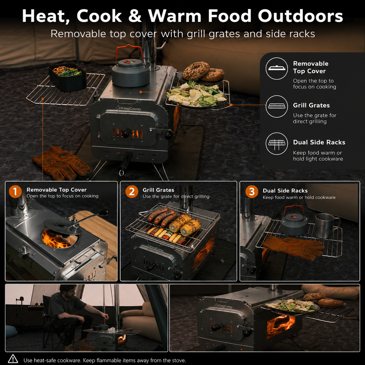 KingCamp Surefire Camping Wood Tent Stove (Size L)