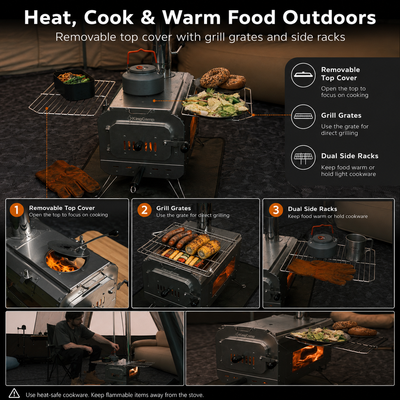 KingCamp Surefire Camping Wood Tent Stove (Size L)
