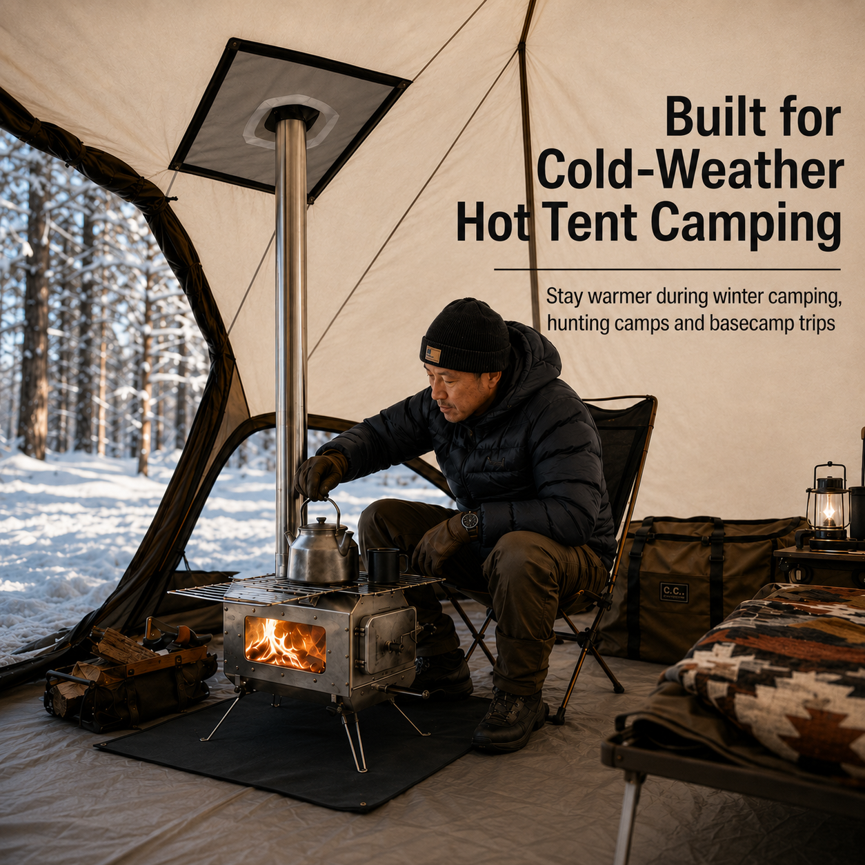 KingCamp Surefire Camping Wood Tent Stove (Size L)