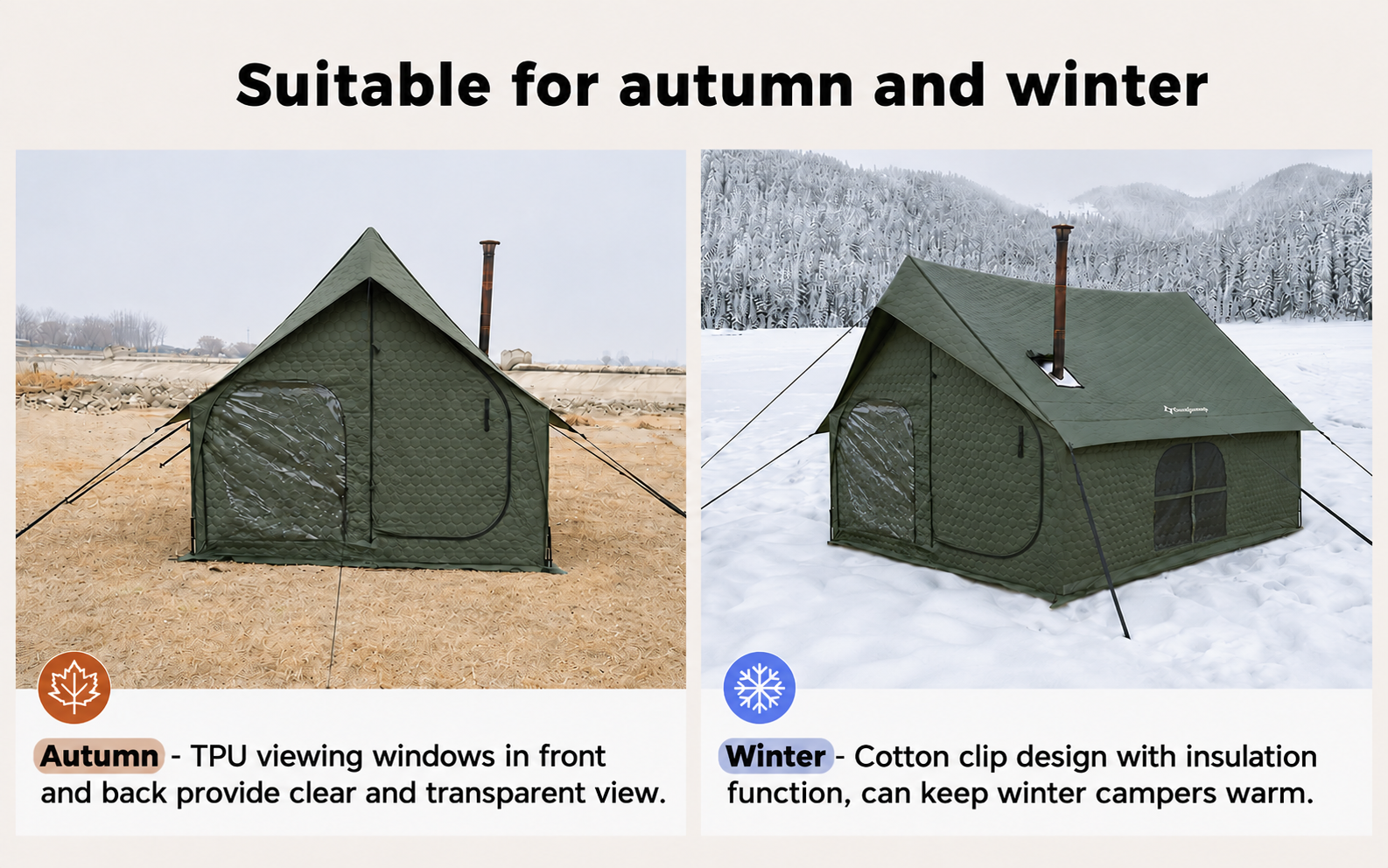 KingCamp Snowhouse 5 Insulated Quilted Cabin Tent with Stove Jack