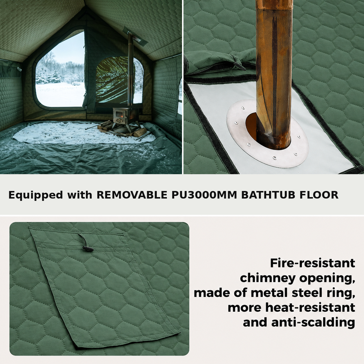 KingCamp Snowhouse 5 Insulated Quilted Cabin Tent with Stove Jack