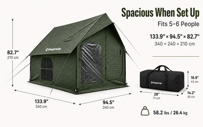 KingCamp Snowhouse 5 Insulated Quilted Cabin Tent with Stove Jack