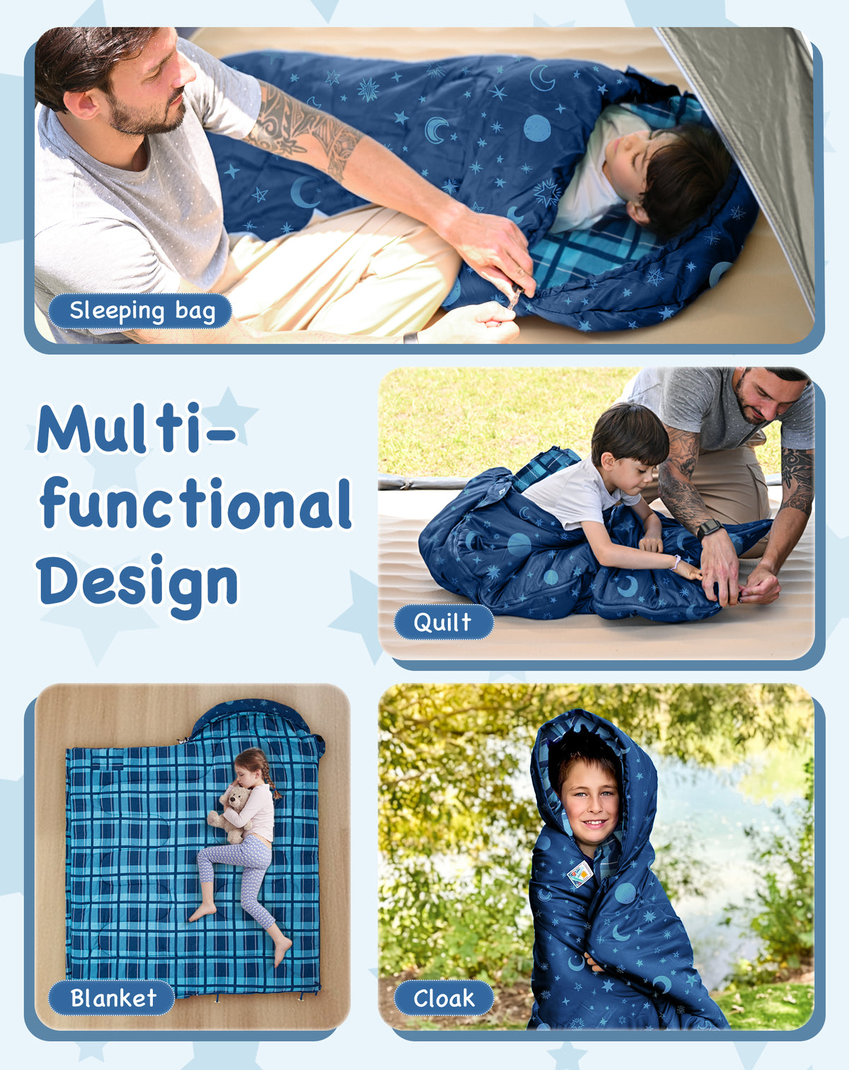 KingCamp Galaxy Zoo C 300 Kids Sleeping Bag – Adjustable Length