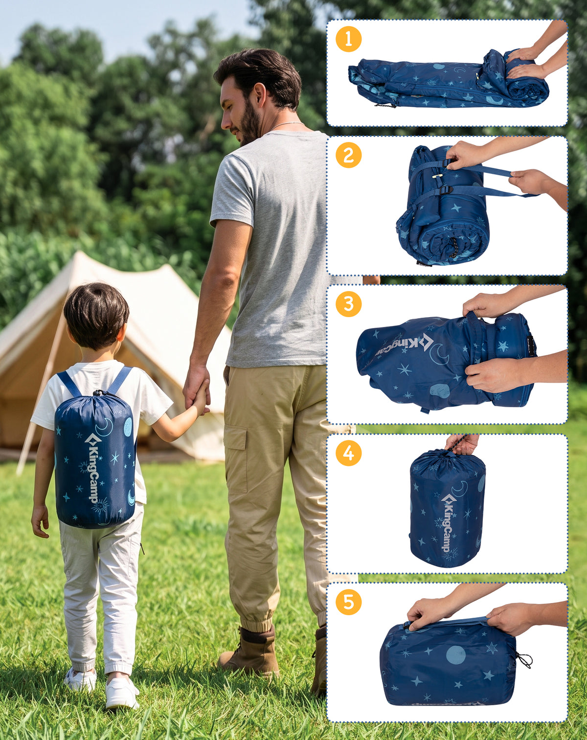 KingCamp Galaxy Zoo C 300 Kids Sleeping Bag – Adjustable Length