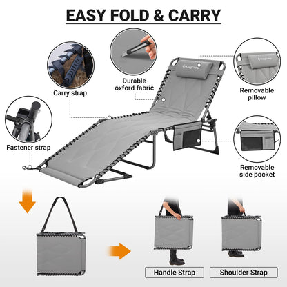 KingCamp Oversize Folding Chaise Lounge Chair