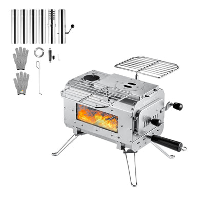KingCamp 4-Season Cabin Tent with Stove (Size L) Bundle